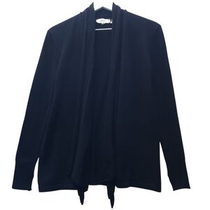 Inhabit Cashmere Open Front Distressed Cardigan